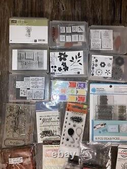 Lot of 46 SETS OF STAMPS or Stamps Includes Stampin Up! Fiskars, Stamplorations