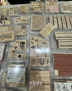 Lot of 49 SETS Stampin' Up, Tim Holtz (1) wooden rubber stamps most unused open