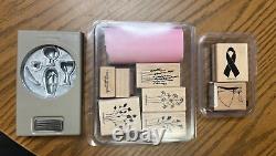Lot of 58 Stampin Up Cases Sets Stamps Red Rubber Cling Stamp + 13 extras