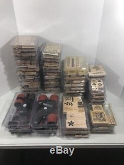 Lot of 59 Stampin' Up STAMP SETS Rubber rollers Wood Stamps Scrapbooking