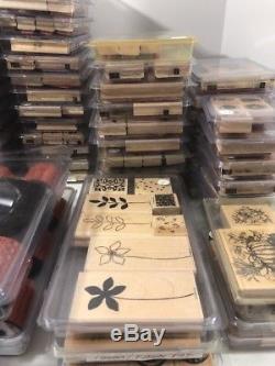 Lot of 59 Stampin' Up STAMP SETS Rubber rollers Wood Stamps Scrapbooking