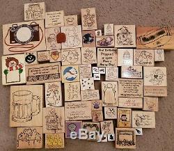 Lot of 59 Stampin Up! Used Stamp Sets Arts and Crafts Funny Thank you Birthday