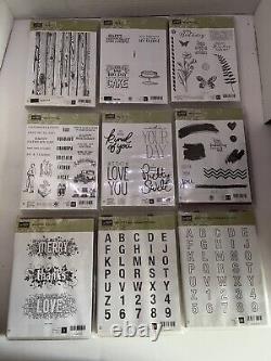 Lot of 9 Stampin' Up! Rubber cling and stamp Sets All Retired, complete sets