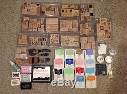 Lot of STAMPIN' UP 143 Stamps (16 sets), Roller, 16 Ink Pads, and MORE
