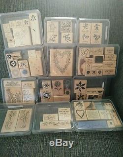 Lot of Stampin' Up! Rubber stamps 50+ sets Large Collection