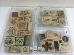 Lot of Wooden Rubber Stamps and Sets Mostly Stampin' Up Over 150 Stamps