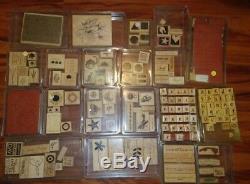 Mixed Lot of Stampin Up Sets 150+ Rubber Stamps Alphabets, Phrases, Backgrounds