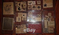 Mixed Lot of Stampin Up Sets 150+ Rubber Stamps Alphabets, Phrases, Backgrounds