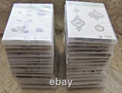 Mostly Unused Stampin' Up! Rubber Stamp Sets Lot Of 34 Over 340 Stamps