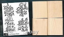 NEW BEST FIENDS & JUST BETWEEN Stampin' Up! Halloween WOOD SET RUBBER STAMP LOT