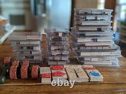 NEW Huge Lot of 175+ mounted & unmounted STAMPIN' UP STAMP SETS Rubber Wood