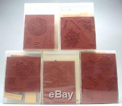 NEW! Retired STAMPIN UP Lot of 5 STAMP SETS, 22 Stamps PEACEFUL PETALS Dahlias +