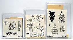 NEW Retired STAMPIN UP STAMP SET Lot of 7 Sets, 30 STAMPS Lean on Me EVERGREEN +