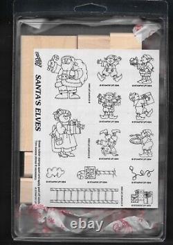 NEW SANTA'S ELVES SET North Pole HOLIDAY Christmas Stampin Up! Wood Rubber Stamp