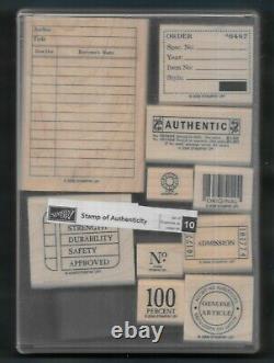 NEW STAMP OF AUTHENTICITY LIBRARY Business Ticket Set Stampin' Up! Rubber Stamps