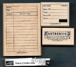 NEW STAMP OF AUTHENTICITY LIBRARY Business Ticket Set Stampin' Up! Rubber Stamps