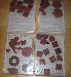 NEW Stampin' Up! 16 Set Mounted Rubber Stamps, Ink Pads, Embossing + Extras VGC