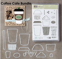 NEW Stampin' Up COFFEE CAFE & MERRY CAFE Stamp Sets + COFFEE CUPS Framelits Dies