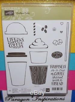 NEW Stampin' Up COFFEE & MERRY CAFE Stamp Sets COFFEE CUP Framelits Dies EF Lot
