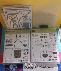 NEW Stampin' Up COFFEE & MERRY CAFE Stamp Sets COFFEE CUP Framelits Dies Lot
