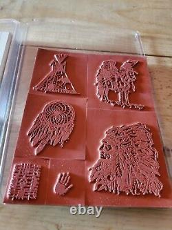 NEW Stampin' Up! Dream Catcher Stamp Set/6 Chief Teepee Horse Headdress Retired