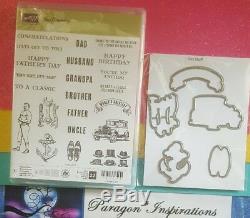 NEW Stampin Up GUY GREETINGS & COMPLETE SET of 5 Dies by Dave Father's Day Lot