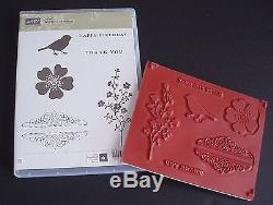 NEW Stampin' Up Morning Meadow RETIRED Hostess Cling Foam Stamp Set