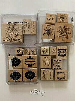 NEW Stampin Up Wood Mounted Rubber Stamp Sets Huge Paper Craft Lot Scrapbooking