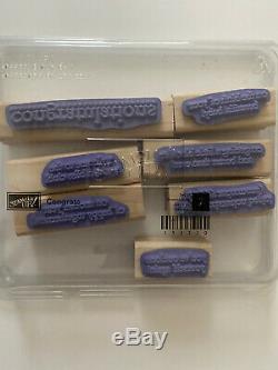 NEW Stampin Up Wood Mounted Rubber Stamp Sets Huge Paper Craft Lot Scrapbooking