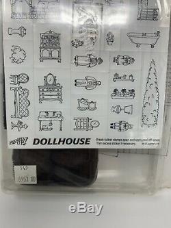 NEW Vintage 1994 STAMPIN' UP! DOLLHOUSE Victorian Stamp Set Wood Mounted