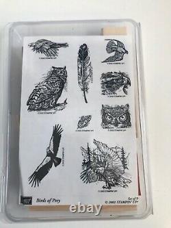 NEW Vintage 2002 Stampin Up BIRDS OF PREY Rubber Stamp Set Wildlife Unmounted