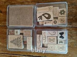 NEW & used Huge Lot 175+ mounted unmounted STAMPIN' UP STAMP SETS Rubber Wood