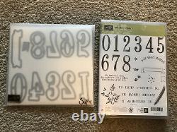 NEWithNIP RETIRED Stampin Up NUMBER OF YEARS stamp set LARGE NUMBERS dies