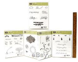 NOS Retired STAMPIN UP! SET Lot of 5 Brand New CLEAR MOUNT STAMP SETS! 47 Stamps