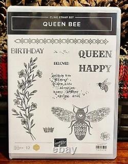 New Rare Retired Stampin Up Queen Bee Stamp Set, Dies And Hive Ef Bundle! New