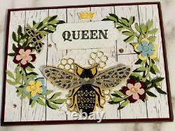 New Rare Retired Stampin Up Queen Bee Stamp Set, Dies And Hive Ef Bundle! New