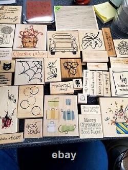 New STAMPIN UP and Other brands. Huge Lot 700+ Mixed Wooden/ Rubber Stamps/sets