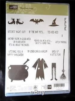 New Stampin Up Clear Photopolymer Stamp Set Tee Hee Hee Halloween Witch 135125