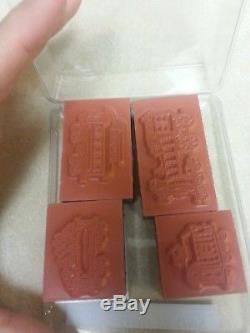 New Stampin Up Foam Mounted Stamp Set MINI TRAINS Rubber Engine Coal Car Caboose