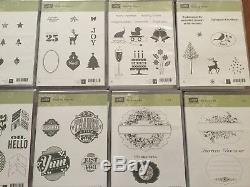 New Stampin' Up! Huge Lot of 22 Stamp Sets Holidays Free Shipping