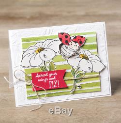 New, Stampin Up LITTLE LADYBUG stamp Set & DIES Flower, Cute Sentiments Bundle