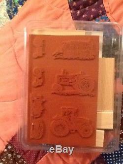 New Unused, Unopened Stampin' Up Tractor Time Stamp Set