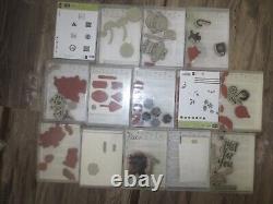 New & Used 22 Sets Acrylic Rubber In cases Assortment Stampin' Up