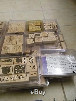 New and Few Used Mixed Lot of Stampin Up Rubber Stamp 28 Sets 232 Total Stamps