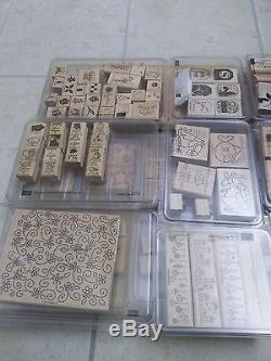 New and Few Used Mixed Lot of Stampin Up Rubber Stamp Sets 232 Total