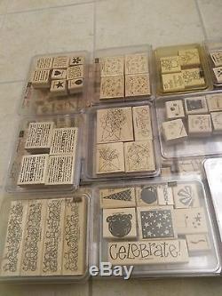New and Few Used Mixed Lot of Stampin Up Rubber Stamp Sets 232 Total