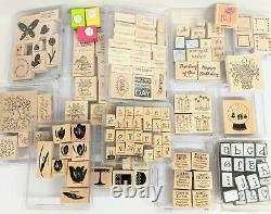 (OVER 140) Stampin' Up Rubber Stamp Sets Retired Assorted +3 Paper Stamps