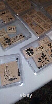 Over 250 Mostly Vintage Some Stampin' Up Wood Mounted Stamps Teachers Set