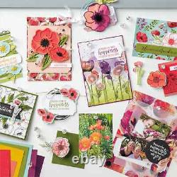PAINTED POPPIES BUNDLE Dies, Stamp Set Stampin Up NEW Leaves Bkgd Floral