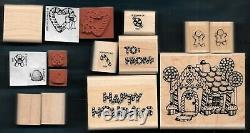 PARTIAL CANDY CANE CHRISTMAS SET Gingerbread Candy House Stampin Up Rubber Stamp